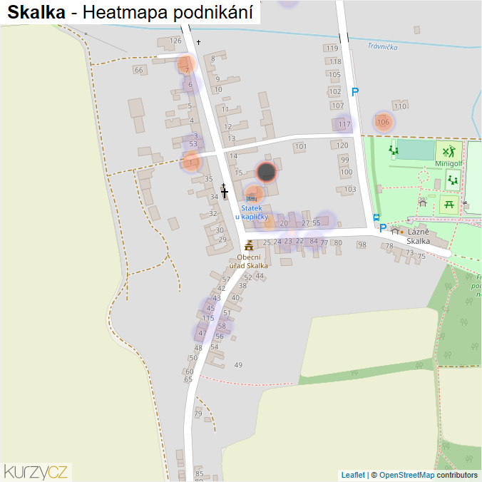 Mapa Skalka - Firmy v části obce.