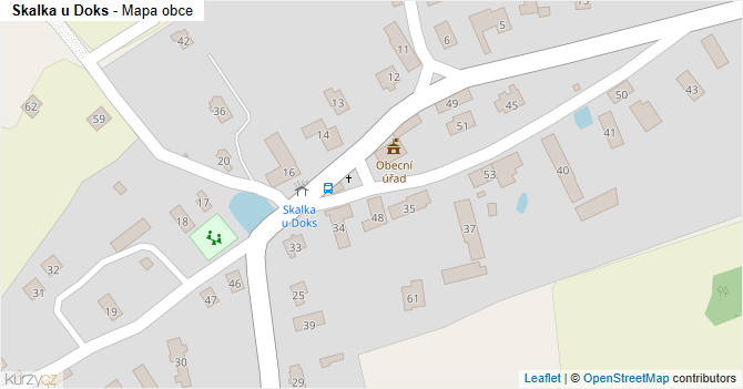 Skalka u Doks - mapa obce