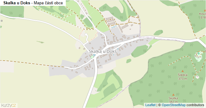 Skalka u Doks - mapa části obce