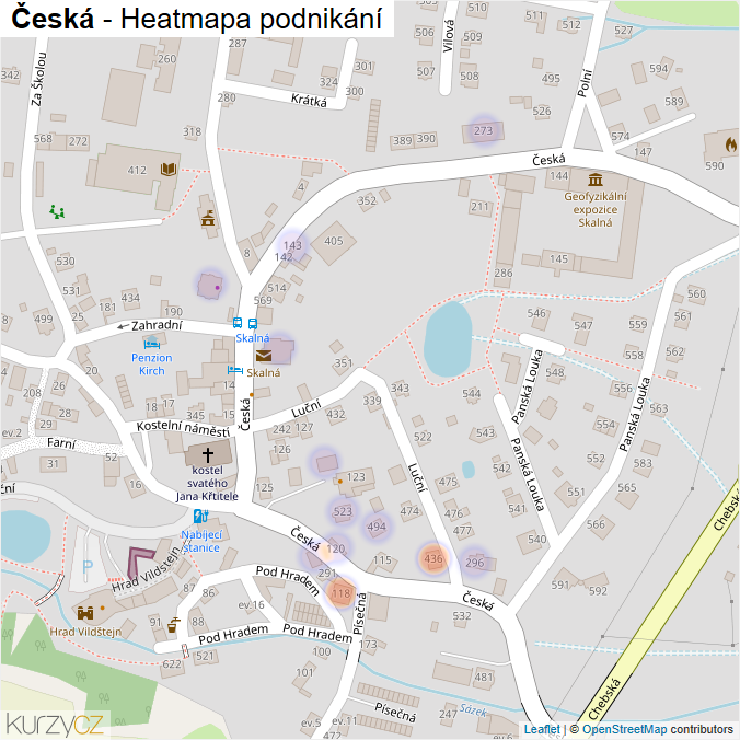 Mapa Česká - Firmy v ulici.