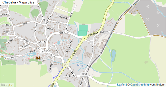 Chebská - mapa ulice