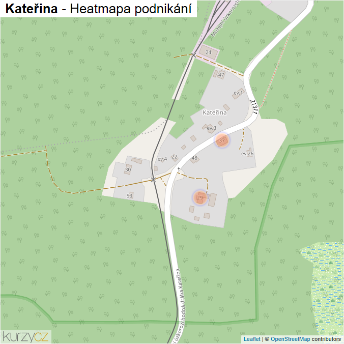 Mapa Kateřina - Firmy v části obce.