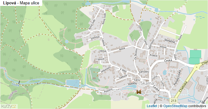 Lipová - mapa ulice