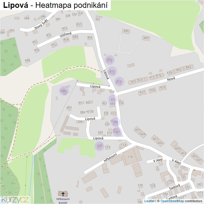 Mapa Lipová - Firmy v ulici.
