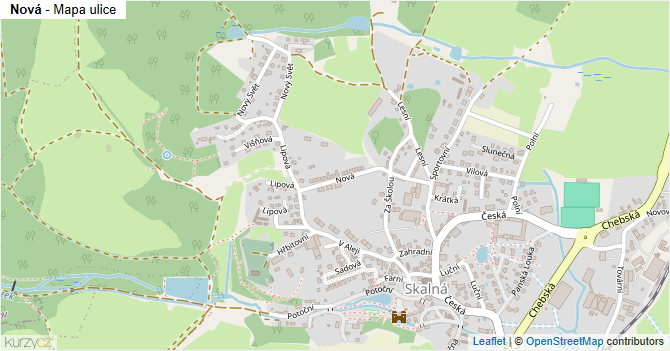 Nová - mapa ulice
