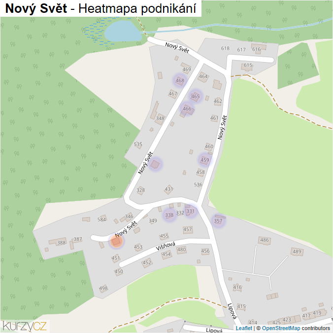 Mapa Nový Svět - Firmy v ulici.