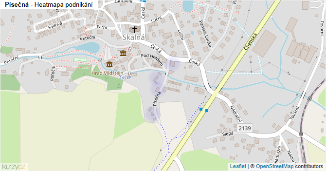 Písečná - mapa podnikání