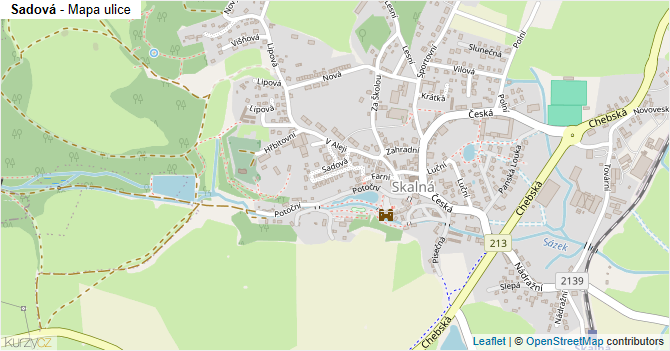 Sadová - mapa ulice