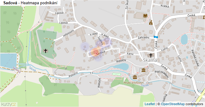 Sadová - mapa podnikání