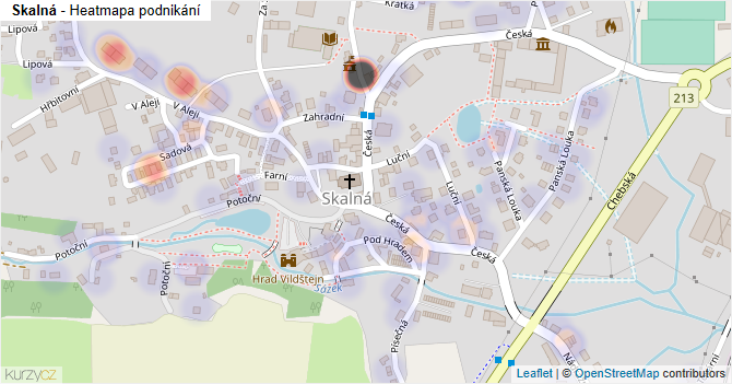 Skalná - mapa podnikání