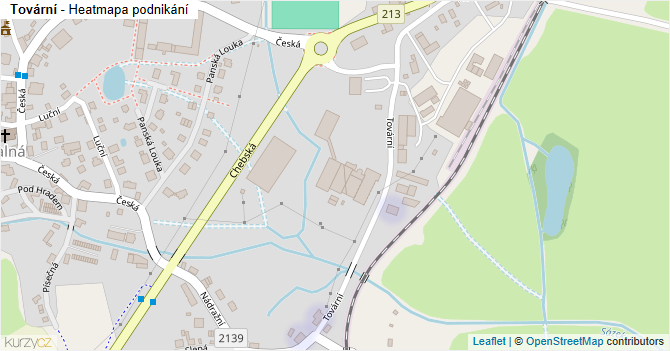 Tovární - mapa podnikání