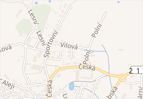 Vilová v obci Skalná - mapa ulice