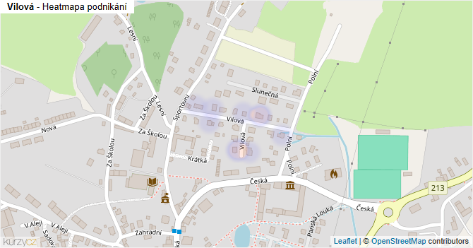 Vilová - mapa podnikání