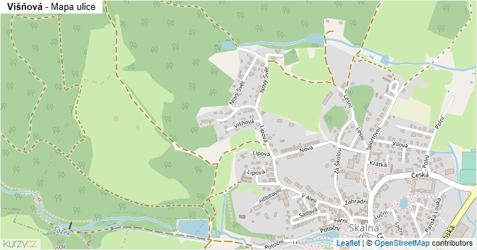 Višňová - mapa ulice