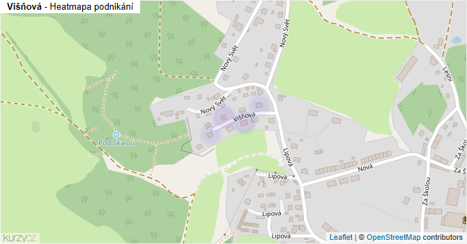 Višňová - mapa podnikání