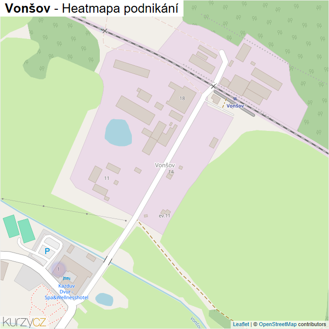 Mapa Vonšov - Firmy v části obce.