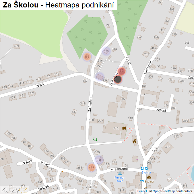 Mapa Za Školou - Firmy v ulici.