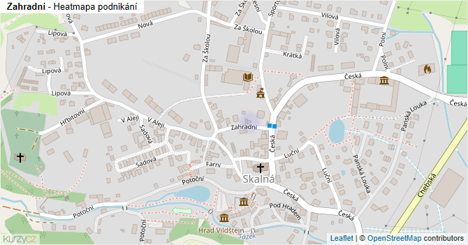 Zahradní - mapa podnikání