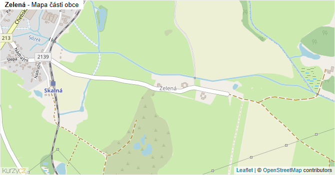 Zelená - mapa části obce