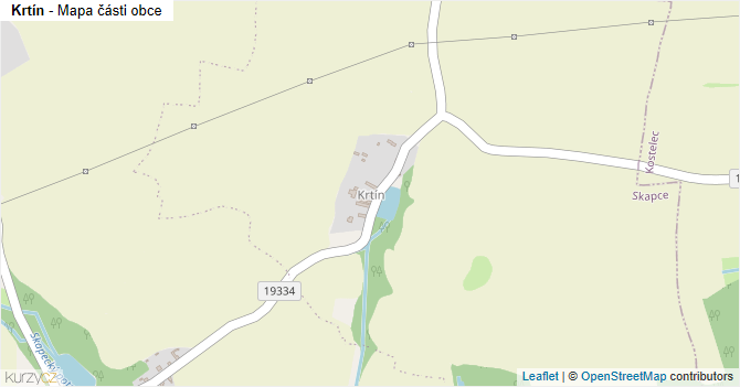 Krtín - mapa části obce
