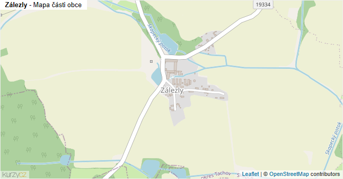 Zálezly - mapa části obce