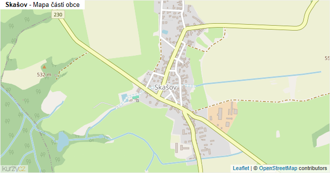 Skašov - mapa části obce