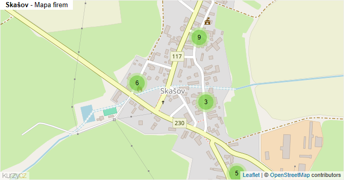Skašov - mapa firem