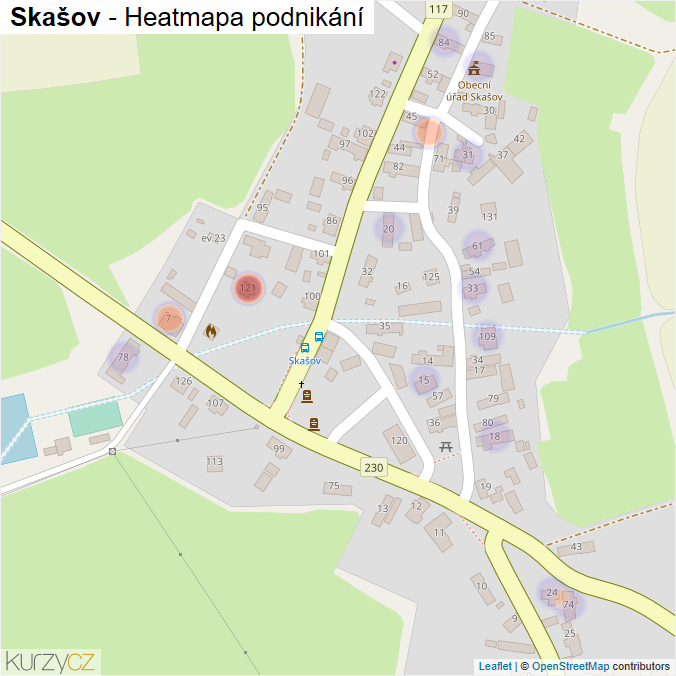 Mapa Skašov - Firmy v části obce.
