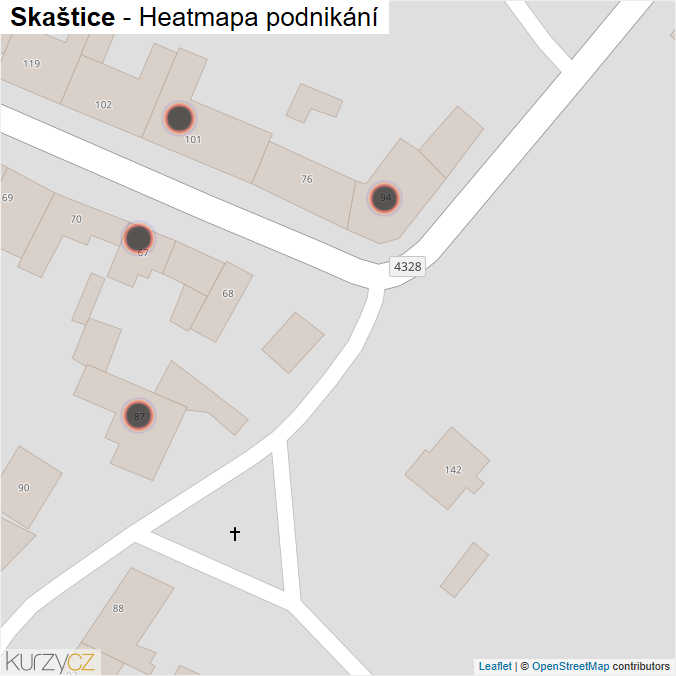 Mapa Skaštice - Firmy v obci.