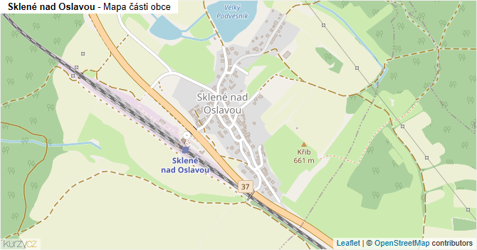 Sklené nad Oslavou - mapa části obce