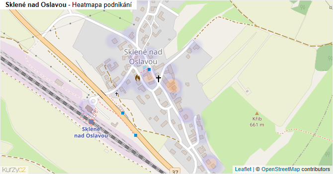 Sklené nad Oslavou - mapa podnikání