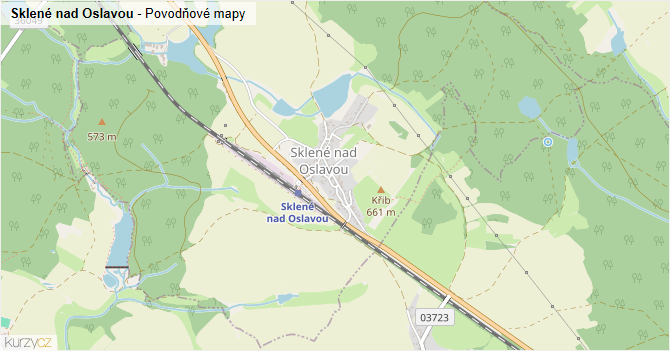 Sklené nad Oslavou - záplavové mapy stoleté vody