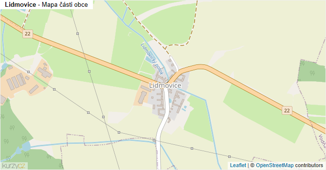 Lidmovice - mapa části obce