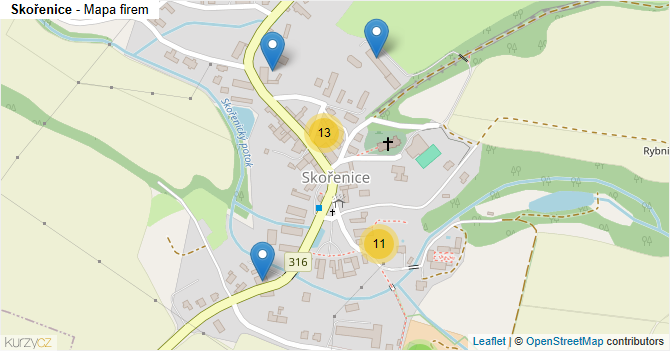 Skořenice - mapa firem