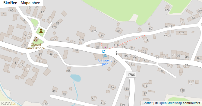Skořice - mapa obce