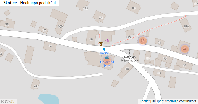 Skořice - mapa podnikání