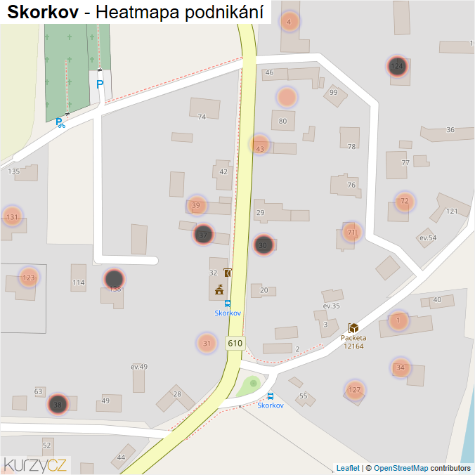 Mapa Skorkov - Firmy v obci.