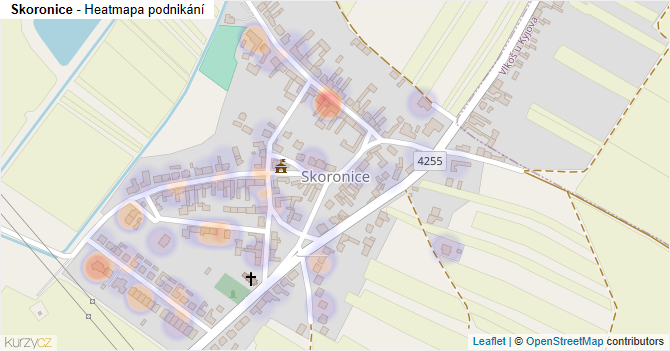 Skoronice - mapa podnikání