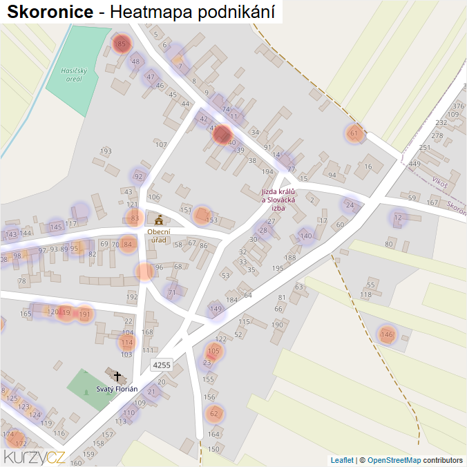 Mapa Skoronice - Firmy v části obce.