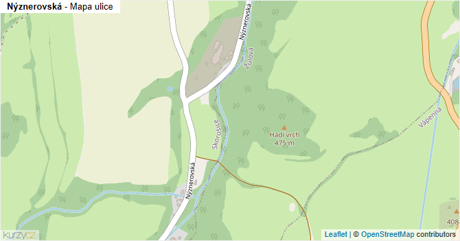 Nýznerovská - mapa ulice