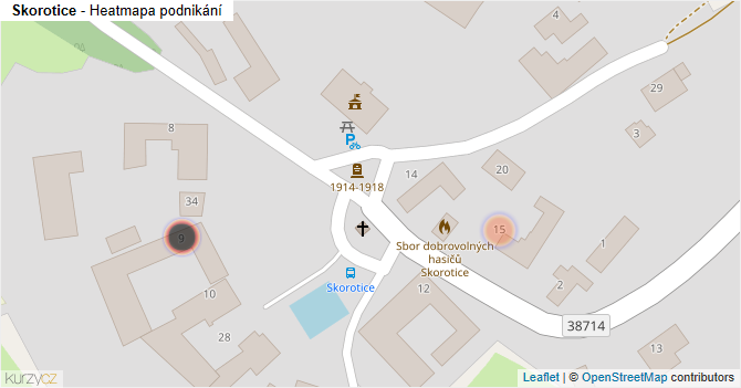 Skorotice - mapa podnikání
