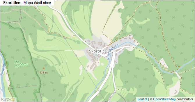 Skorotice - mapa části obce