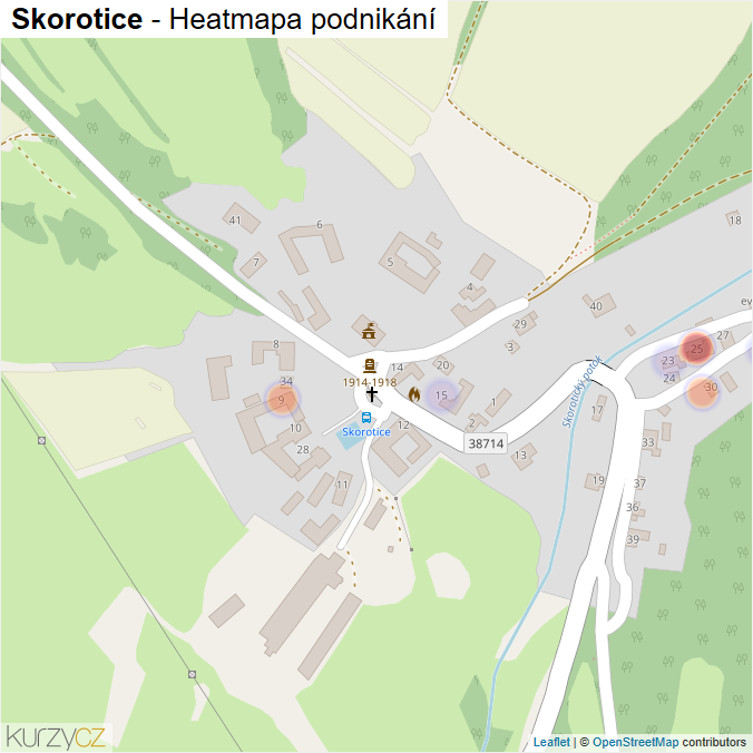 Mapa Skorotice - Firmy v části obce.