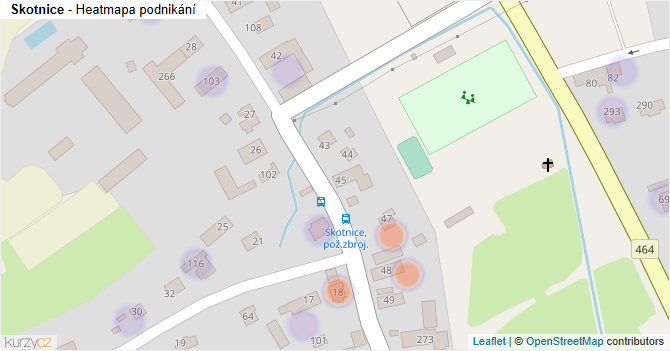 Skotnice - mapa podnikání