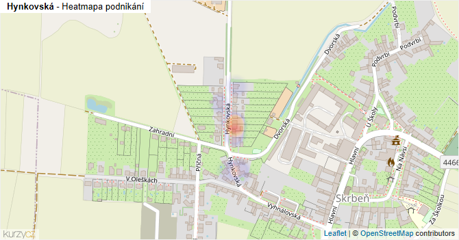 Hynkovská - mapa podnikání