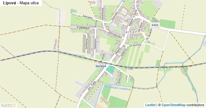 Lipová - mapa ulice