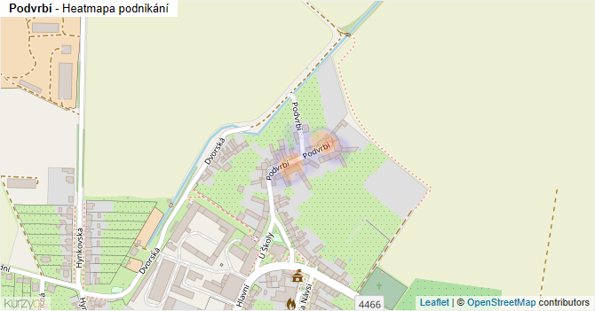 Podvrbí - mapa podnikání