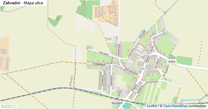 Zahradní - mapa ulice