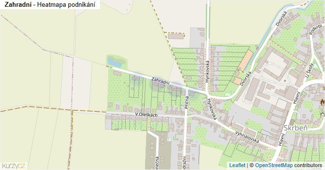 Zahradní - mapa podnikání