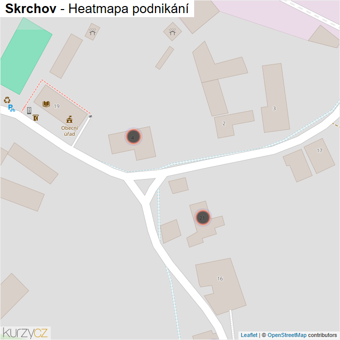 Mapa Skrchov - Firmy v obci.
